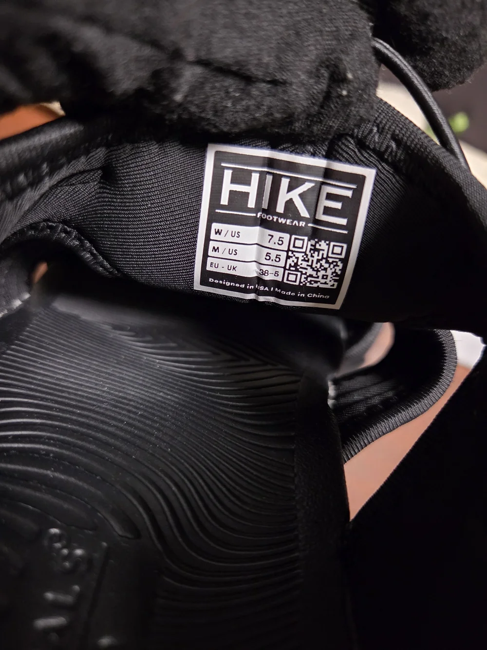 NWT HIKE Footwear HF Baresandals I Black Barefoot Sandals Women 7.5 Men 5.5